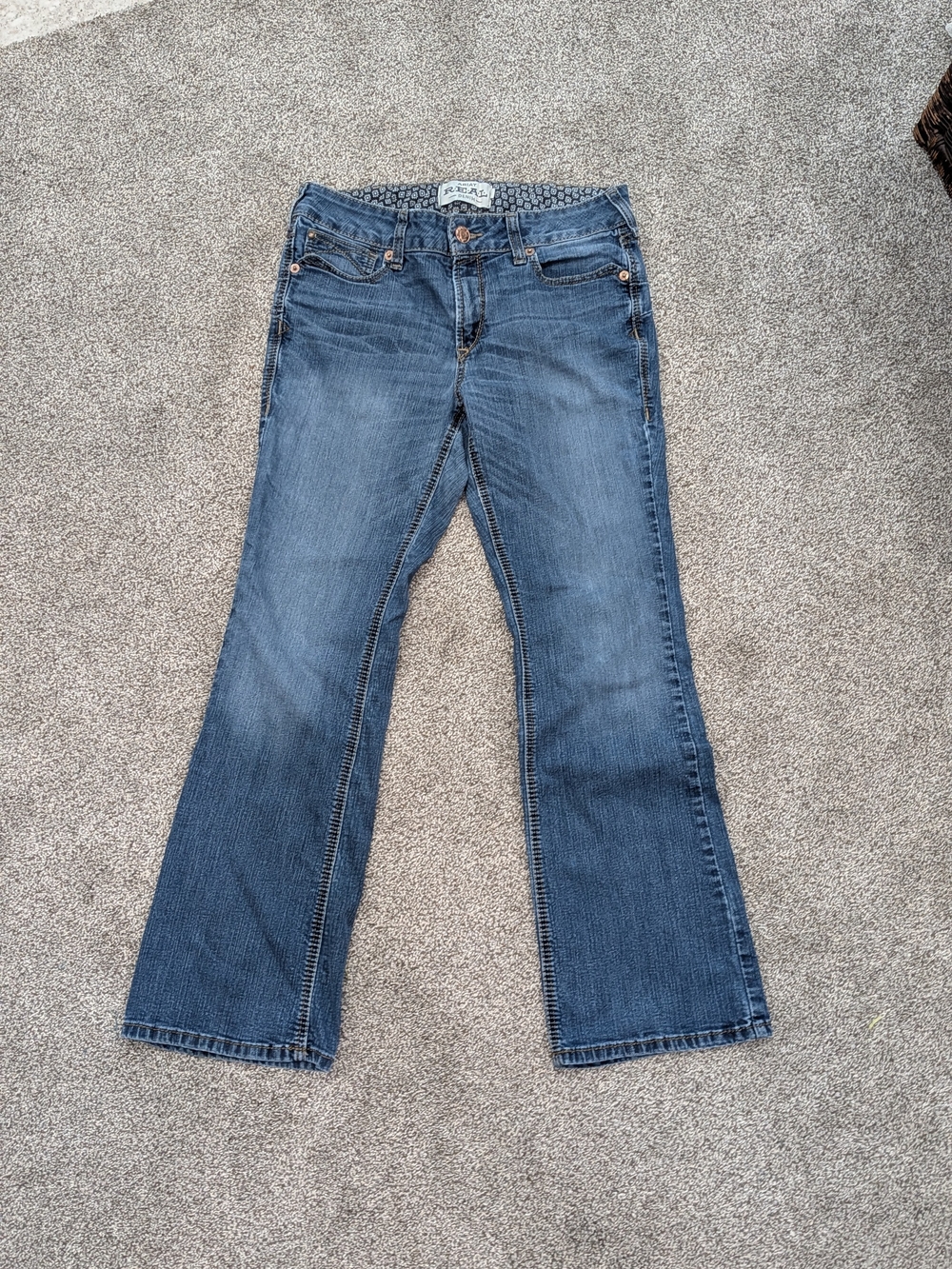 Ariat Women's Real Denim Bootcut Jeans Size 31s Blue Western Cowgirl